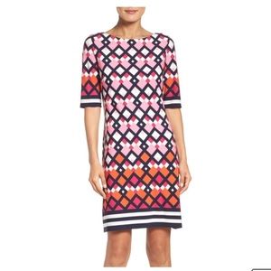 Eliza J geometric patterned sheath dress size 14W